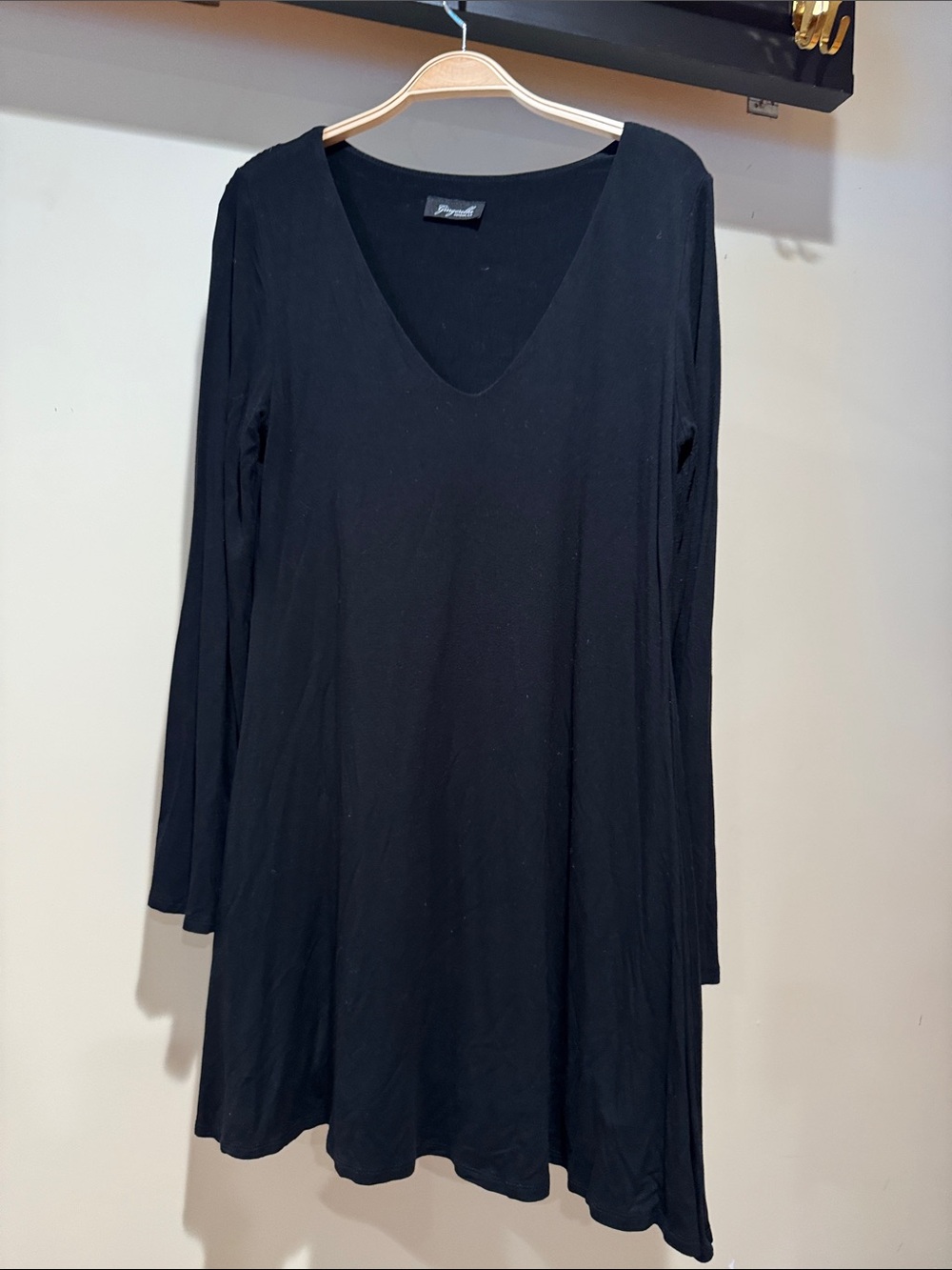 Sonoma Black V-Neck Long Sleeve Swing Tunic Dress